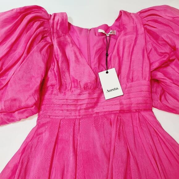 Aureta. Serendipity Mini Dress in Hot Pink XS - Picture 3 of 14